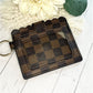 Brown Checkered Card Wallet Keychain Accessory Mom Wallet for Sling Bag, Backpack, Diaper Bag and Keys, Gift for Her - Rhyann Catherine Designs
