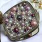 Compact Mirror Pearl Rhinestone Pink and Purple Bling Pocket Mirror Gift for Her Pearl Bling Mirror for Home Office Compact Gift - Rhyann Catherine Designs